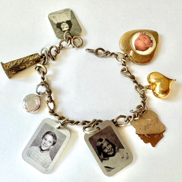 vintage Jewelry - Vintage Charm Bracelet, Locket, Photos